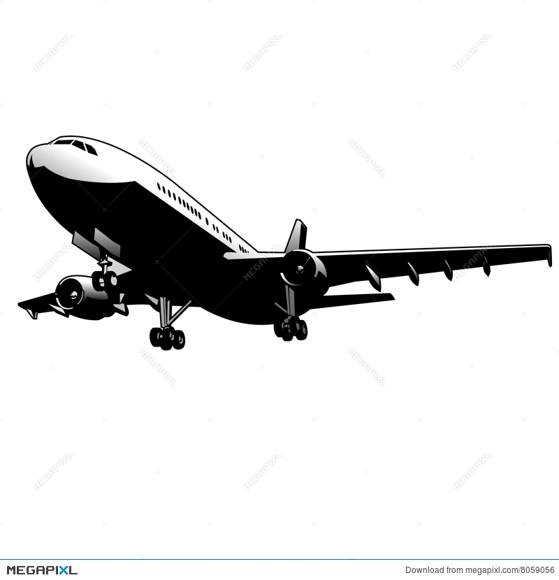800x830 Airplane Vector Art Illustration
