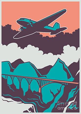 Retro Poster With Airplane Vector Digital Art 283x400 Retro Poster With Airplane Vector Digital Art