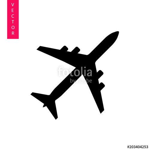 500x500 Airplane Vector Icon, Logo Stock Image And Royalty Free Vector