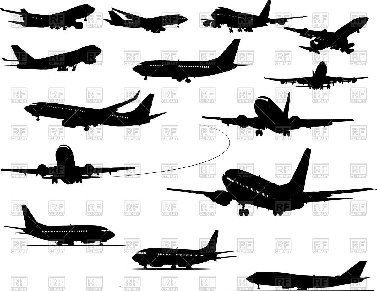 Set Of Silhouettes Of Airplanes 1200x928 Set Of Silhouettes Of Airplanes