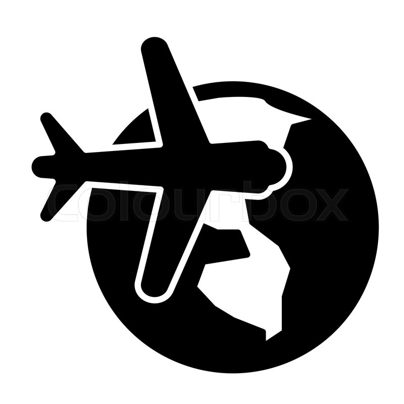 Globe And Plane Solid Icon World And Stock Vector Colourbox 800x800 Globe And Plane Solid Icon World And Stock Vector Colourbox