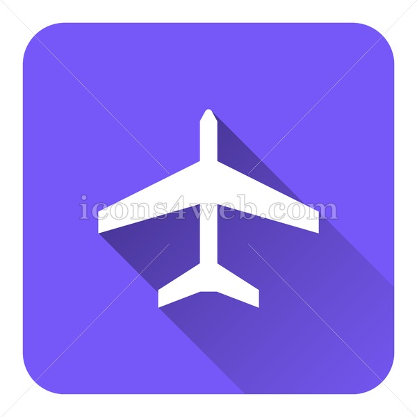 Plane Flat Icon With Long Shadow Vector 600x600 Plane Flat Icon With Long Shadow Vector