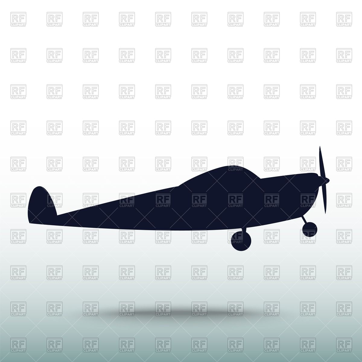 Silhouette Of Old Propeller Driven Airplane Vector Image 1200x1200 Silhouette Of Old Propeller Driven Airplane Vector Image