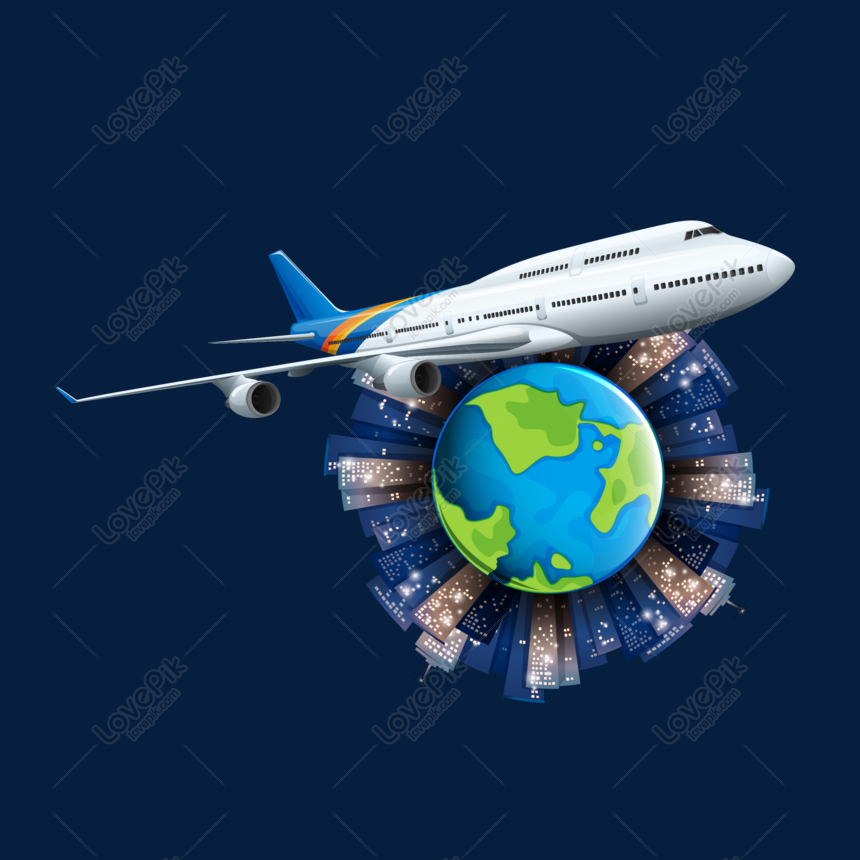 860x860 Travel Around The World Of Aircraft Vector Material Png