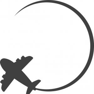 300x300 Airplane Circle Silhouette Travel Icon Vector Createmepink
