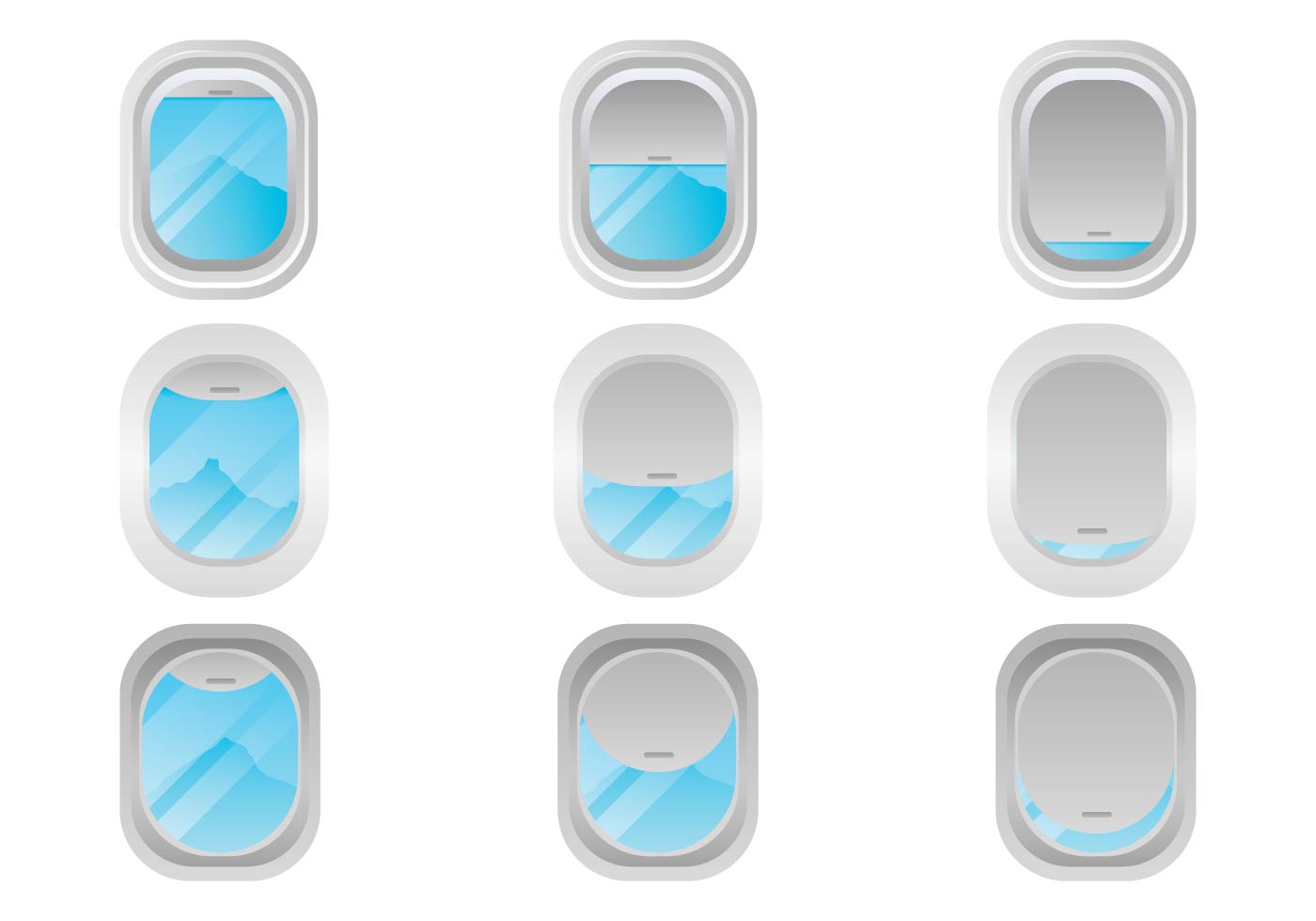 1400x980 Free Plane Window Vector Set