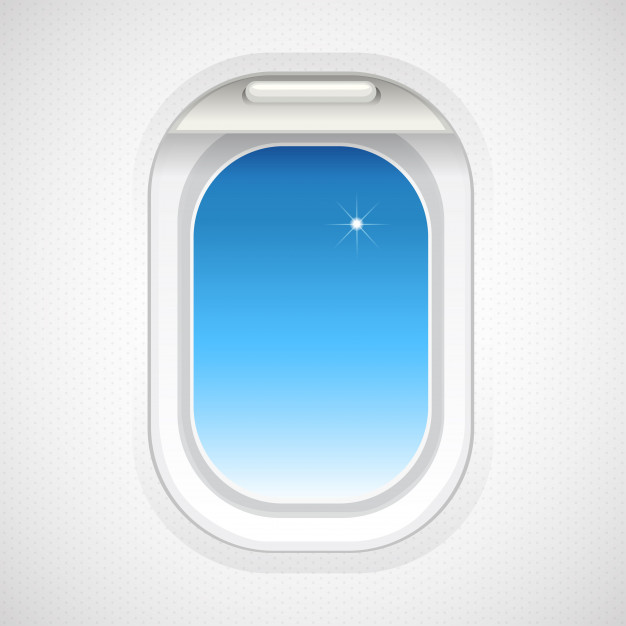 626x626 Sky View Outside Plane Window Vector Premium Download