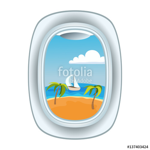 500x500 Airplane Window View Vector Illustration Stock Image And Royalty