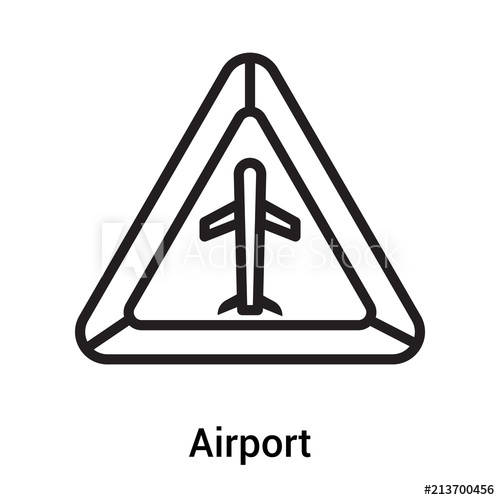 Airport Icon Vector Sign And Symbol Isolated On White Background 500x500 Airport Icon Vector Sign And Symbol Isolated On White Background