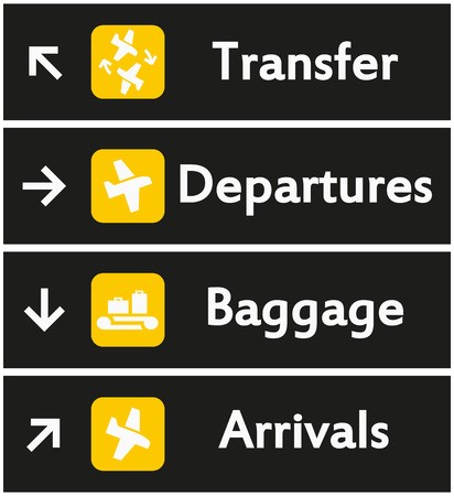 Vector Airport Signs On Black Background Airport Icon Royalty 412x450 Vector Airport Signs On Black Background Airport Icon Royalty
