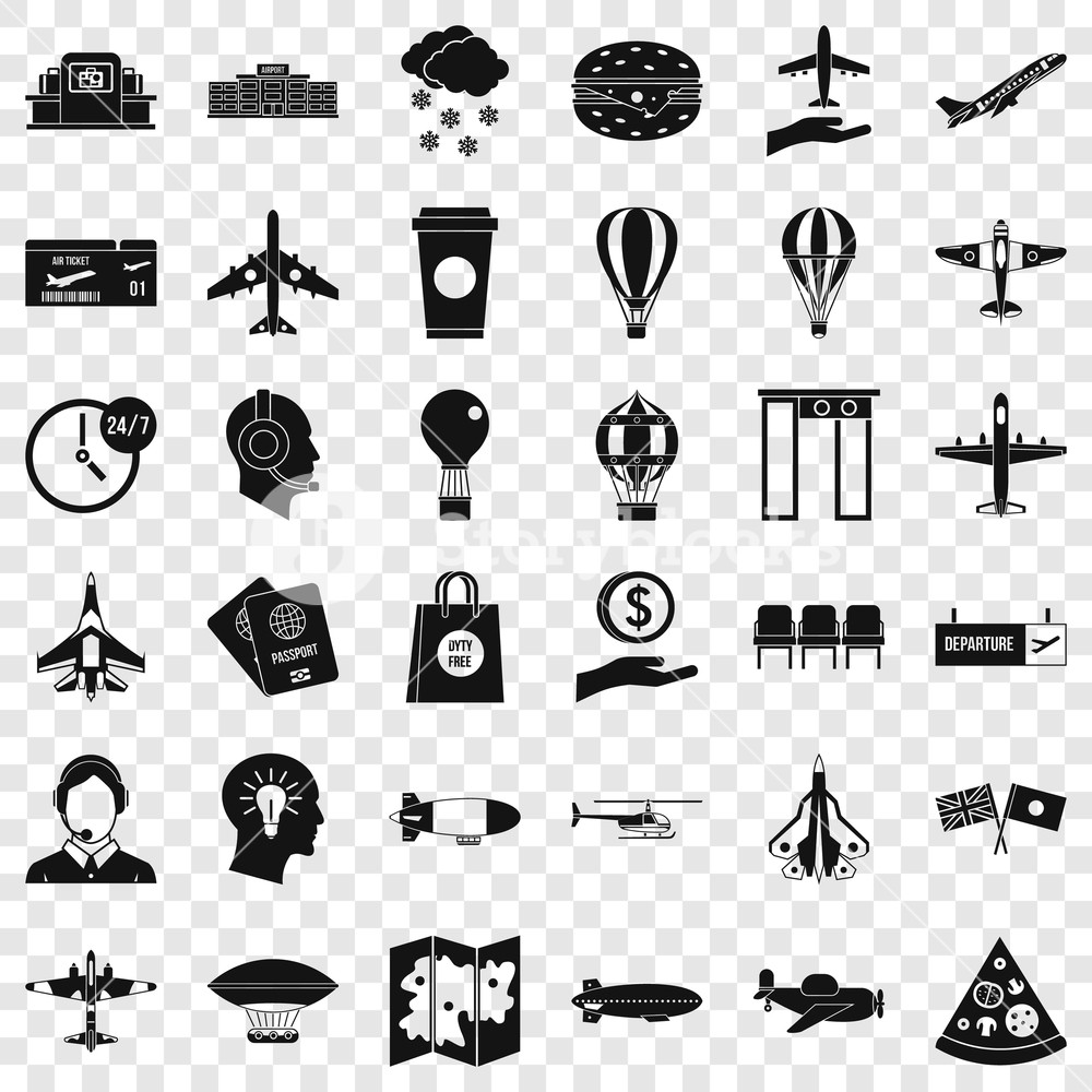 Airport Icons Set Simple Style Of Airport Vector Icons For Web 1000x1000 Airport Icons Set Simple Style Of Airport Vector Icons For Web