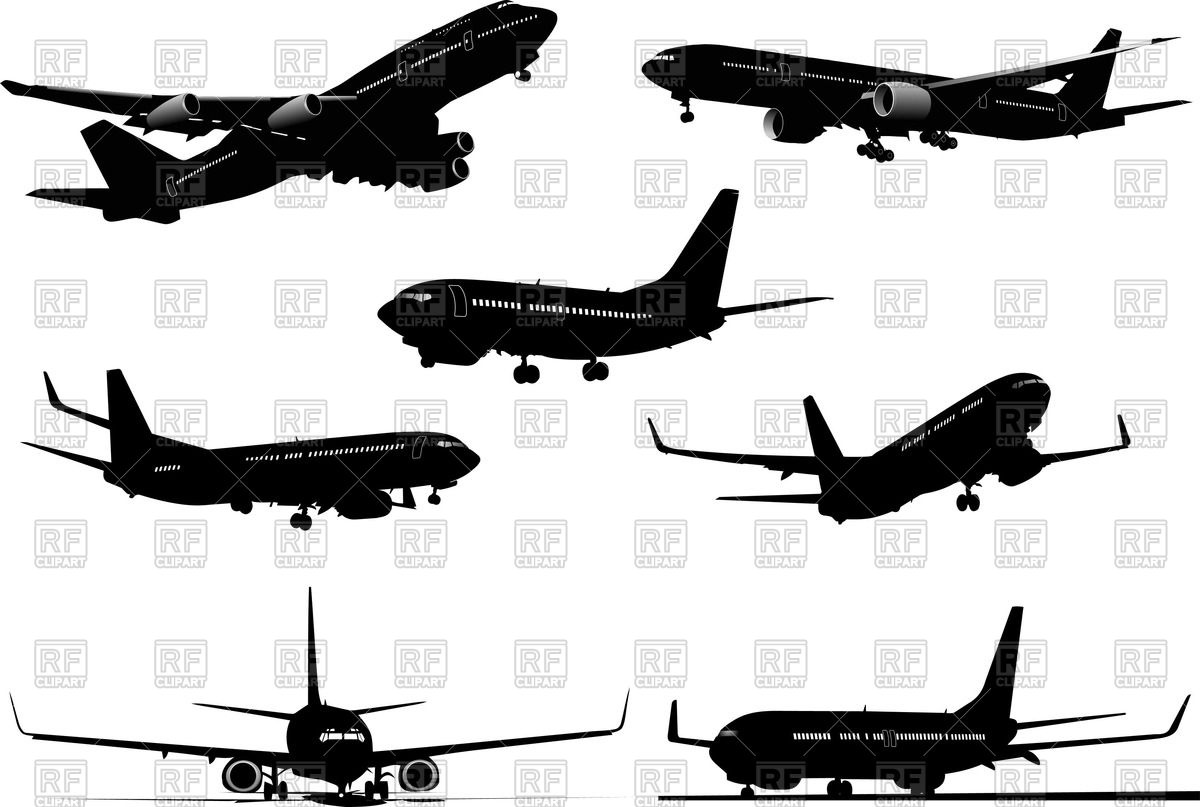 Set Of Silhouettes Airplanes 1200x807 Set Of Silhouettes Airplanes