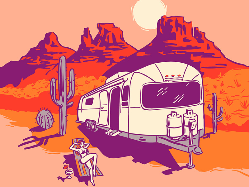 800x600 Airstream Desert Lounging Drawing