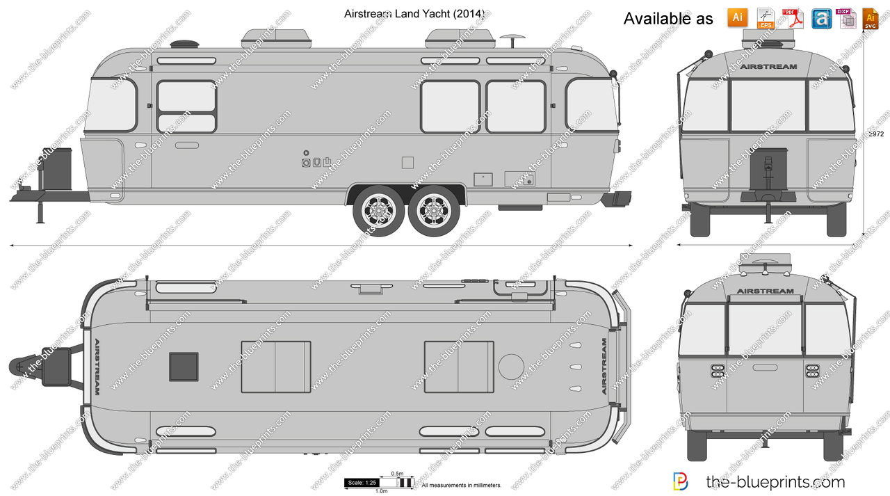 1280x713 Airstream Land Yacht Vector Drawing