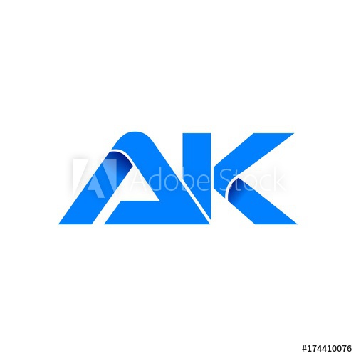 Ak Logo Initial Logo Vector Modern Blue Fold Style 500x500 Ak Logo Initial Logo Vector Modern Blue Fold Style