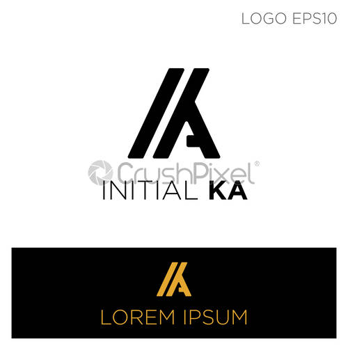 Monogram Initial Ka, Ak, A,k Logo Template Black Color Vector 500x500 Monogram Initial Ka, Ak, A,k Logo Template Black Color Vector
