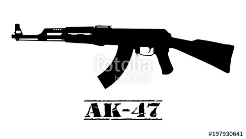 Ak Kalashnikov Assault Rifle Icon Silhouette Stock Image 500x282 Ak Kalashnikov Assault Rifle Icon Silhouette Stock Image