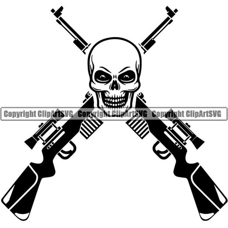 Machine Gun Logo Skull Magazine Automatic Weapon Ak Etsy 794x794 Machine Gun Logo Skull Magazine Automatic Weapon Ak Etsy