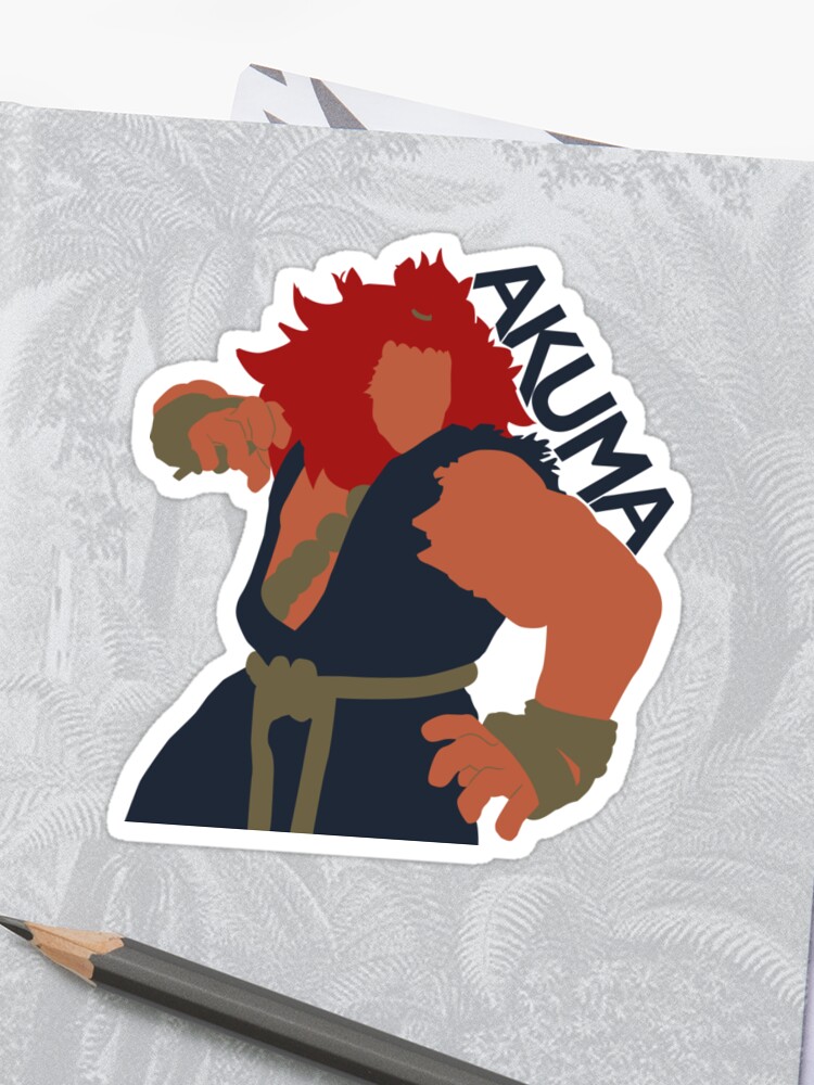 750x1000 Akuma Sfv Minimalist Vector Trace Sticker