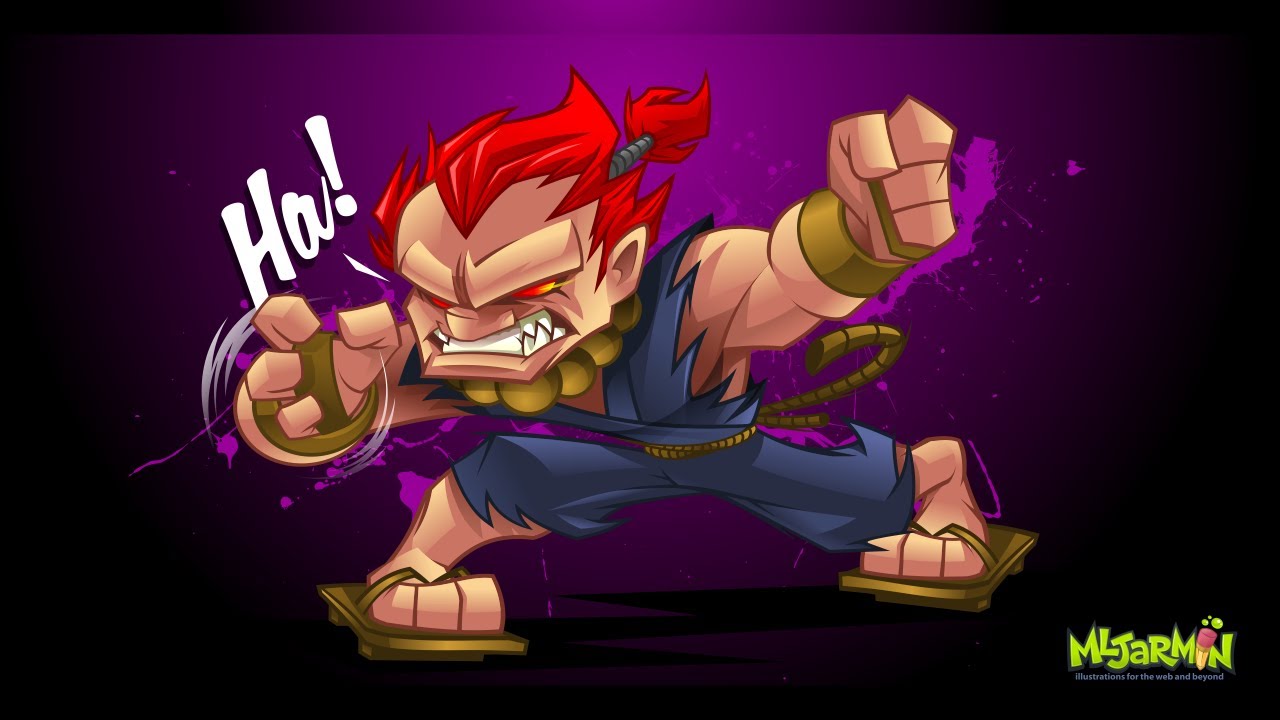 1280x720 Sf Akuma Sketch To Vector Timelapse Video