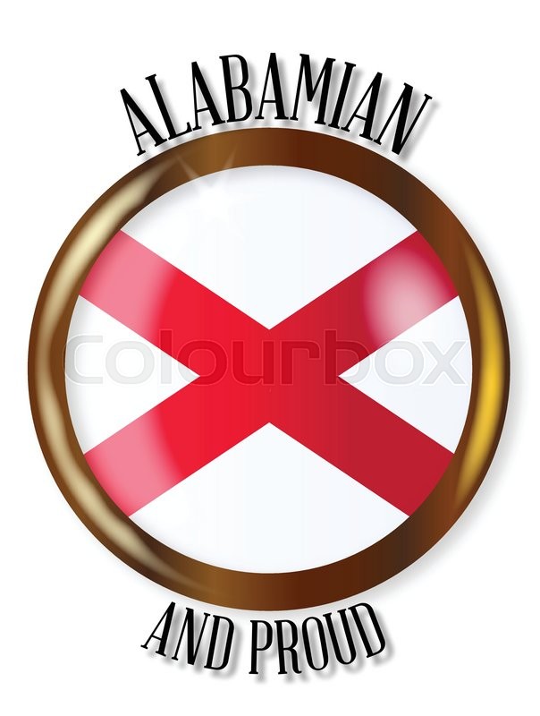 604x800 Alabama State Flag Button With A Gold Stock Vector Colourbox