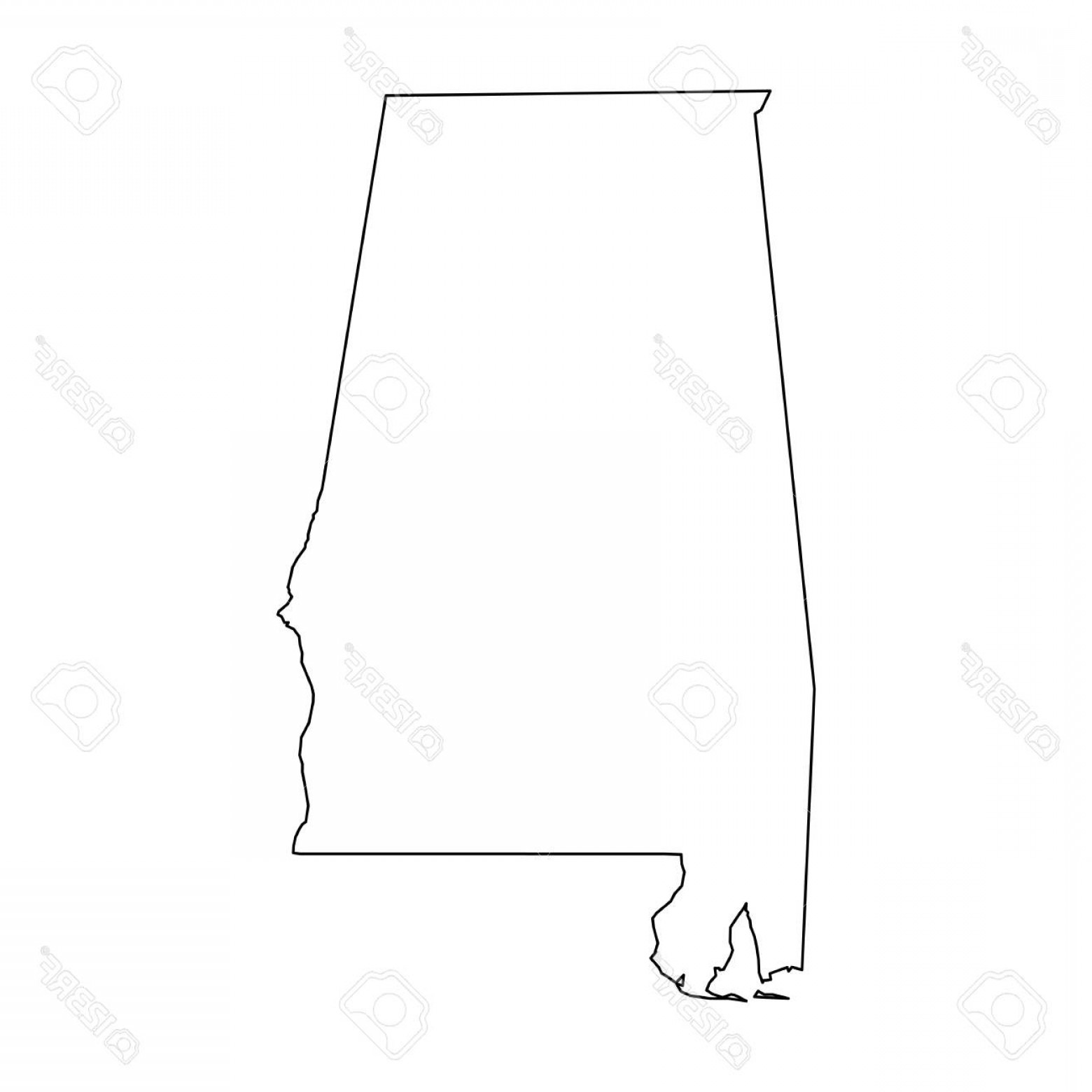 Alabama State Outline Vector At Vectorified Com Collection Of Alabama   Alabama State Outline Vector 27 