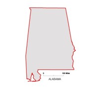 208x185 Preview Of Alabama State Free Vector Map