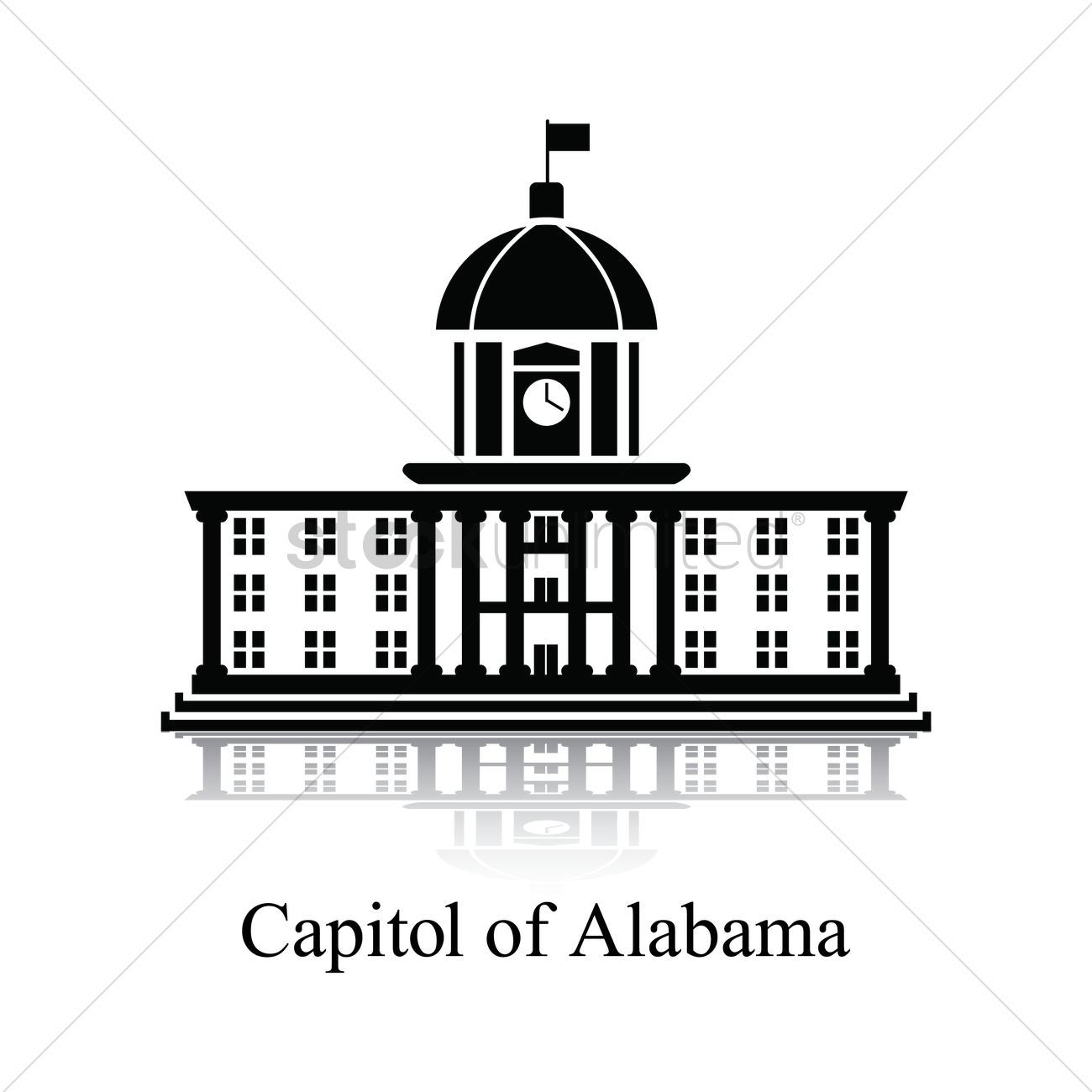 1300x1300 Capitol Of Alabama Vector Image