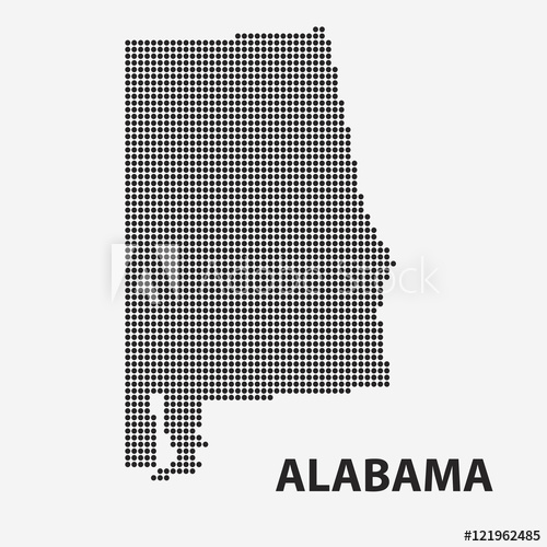 500x500 Dotted Map Of The State Alabama Vector Illustration