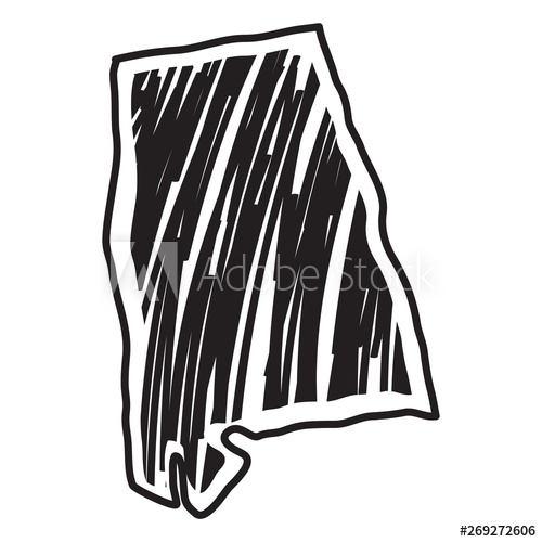 500x500 Isolated Sketch Of The State Of Alabama