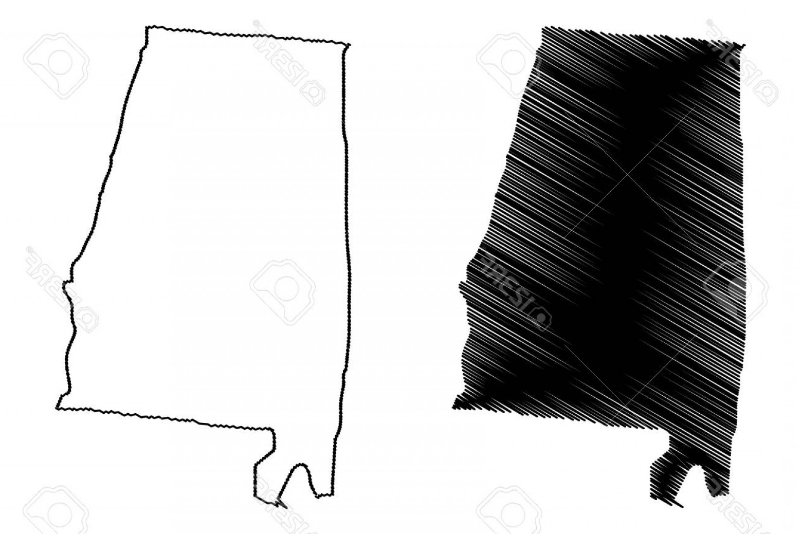 1560x1039 Photostock Vector Alabama Map Vector Illustration Scribble Sketch