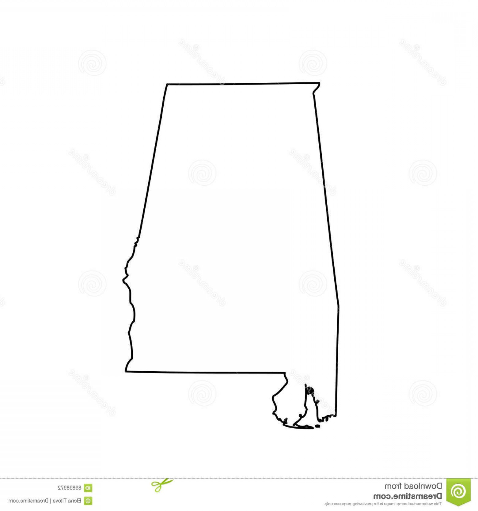 1560x1668 Stock Illustration Map U S State Alabama Vector Illustration Image
