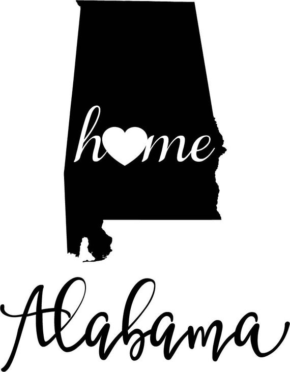 570x732 Alabama State Map Digital Png Vector Graphic Etsy