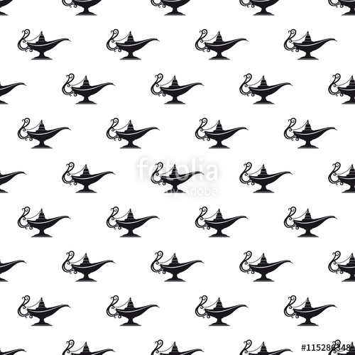 Black And White Aladdin Lamp Seamless Texture Vector Stock Image 500x500 Black And White Aladdin Lamp Seamless Texture Vector Stock Image