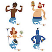 Cartoon Genie Character Magic Lamp Vector Illustration Treasure 180x180 Cartoon Genie Character Magic Lamp Vector Illustration Treasure