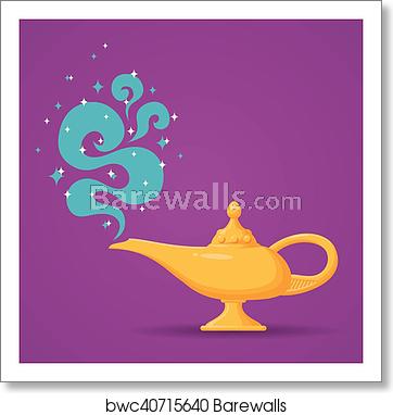 Magic Aladdin Lamp Vector Illustration, Art Print Barewalls 362x382 Magic Aladdin Lamp Vector Illustration, Art Print Barewalls