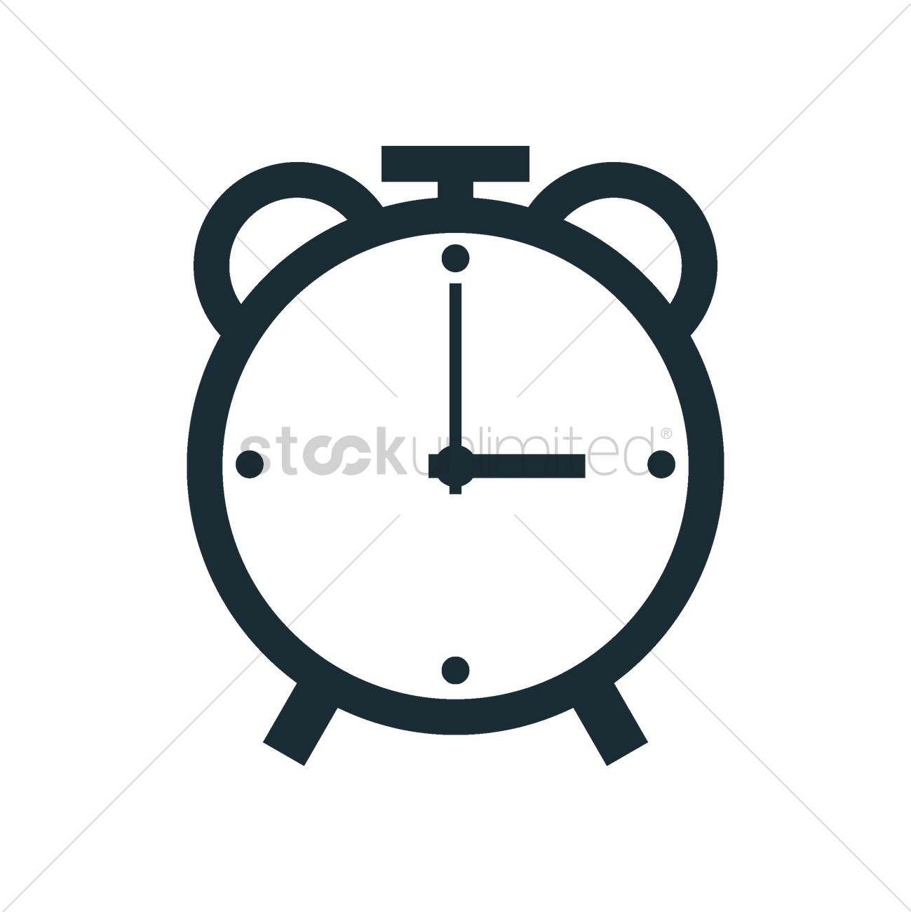 1299x1300 Alarm Clock Vector Image