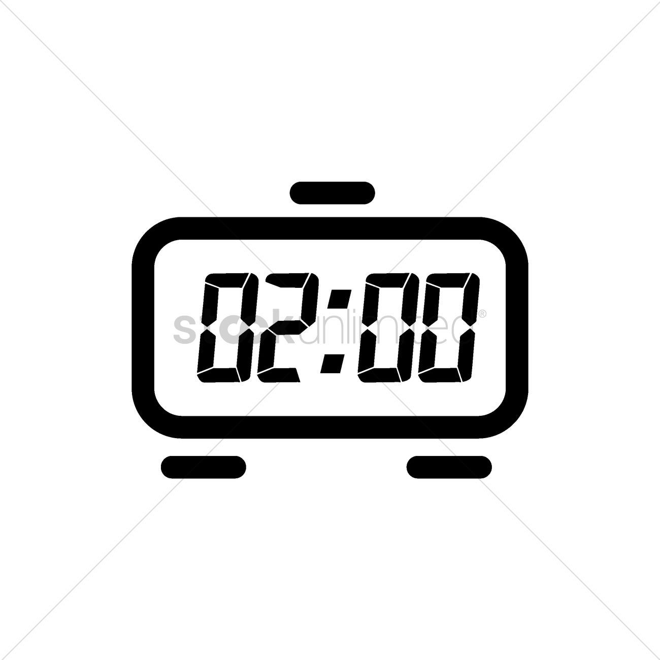1300x1300 Digital Alarm Clock Vector Image