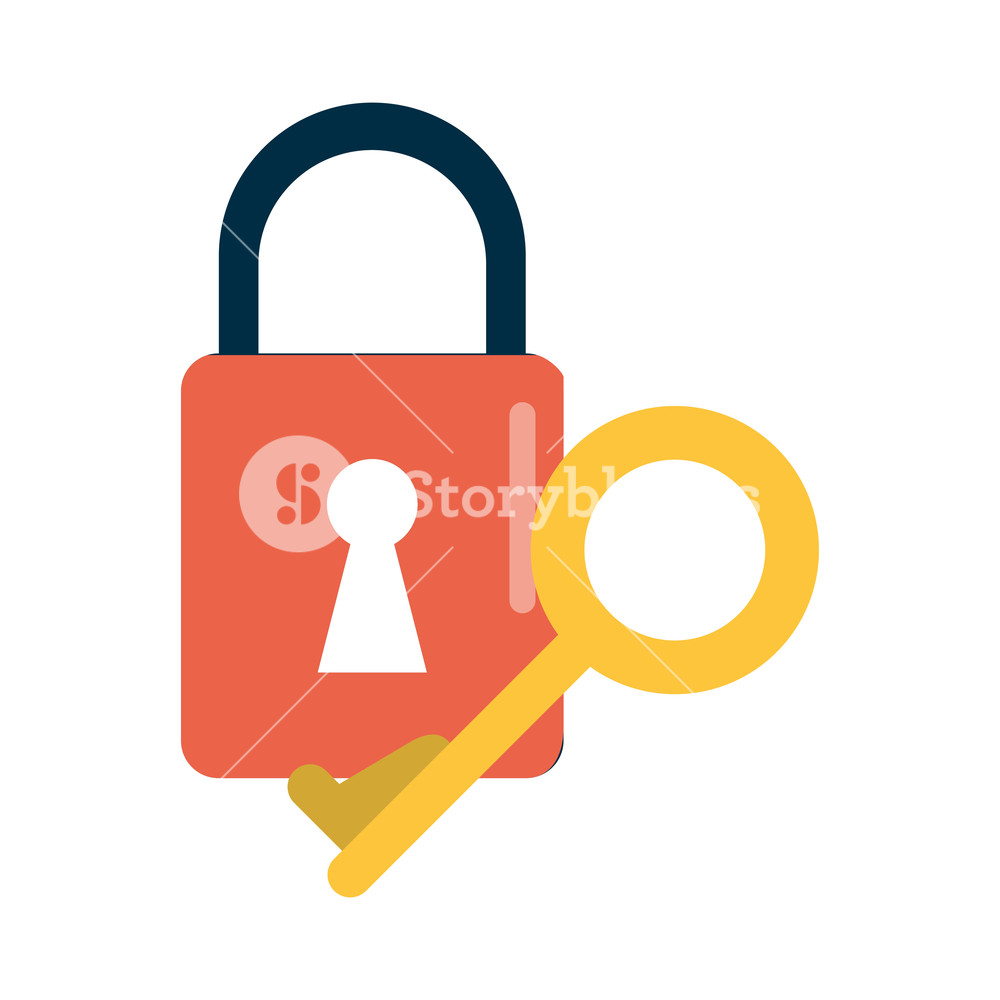 1000x1000 Padlock And Key Security System Vector Illustration Graphic Design