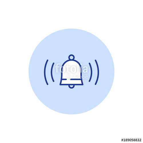 500x500 Bell Ringing, Alarm System, Vector Stroke Icon Stock Image