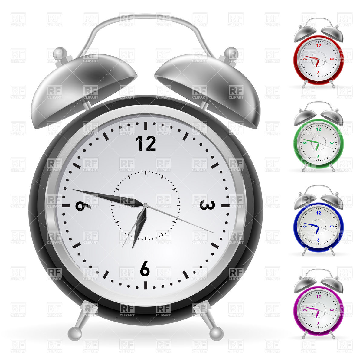 1200x1200 Alarm Clock With Bells Vector Image Of Objects Dvarg