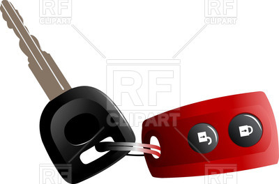400x264 Car Key With Red Remote Control For Car Alarm Vector Image