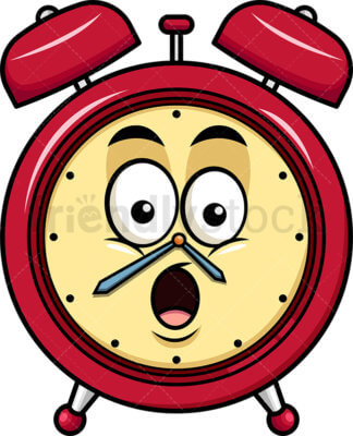 324x400 Chewing Alarm Clock Emoji Cartoon Vector Clipart