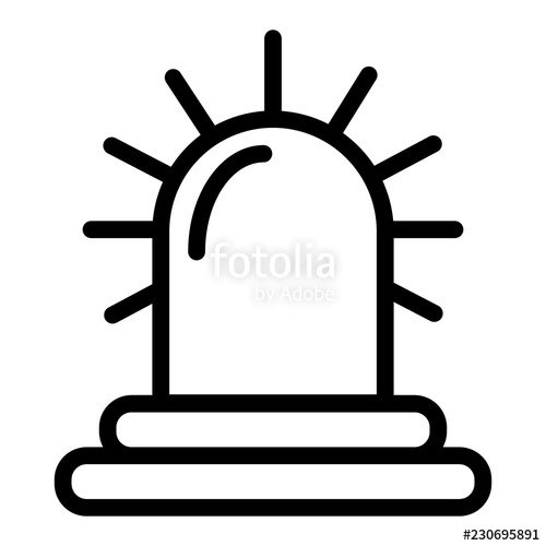 500x500 Siren Line Icon Alarm Vector Illustration Isolated On White