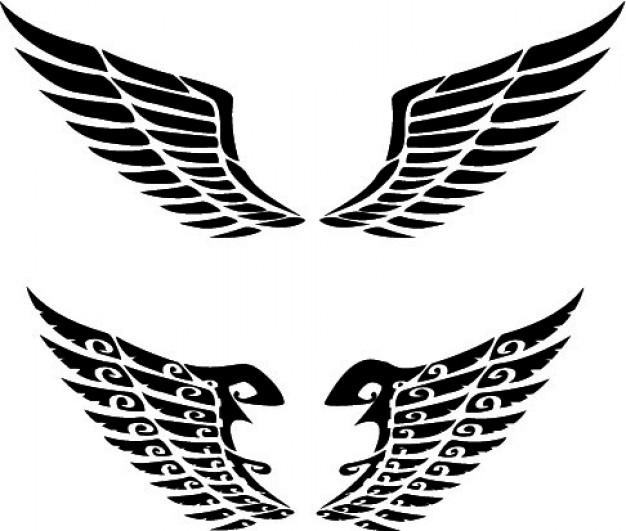 626x531 Couple Of Extended Wings Designs Vector Free Download