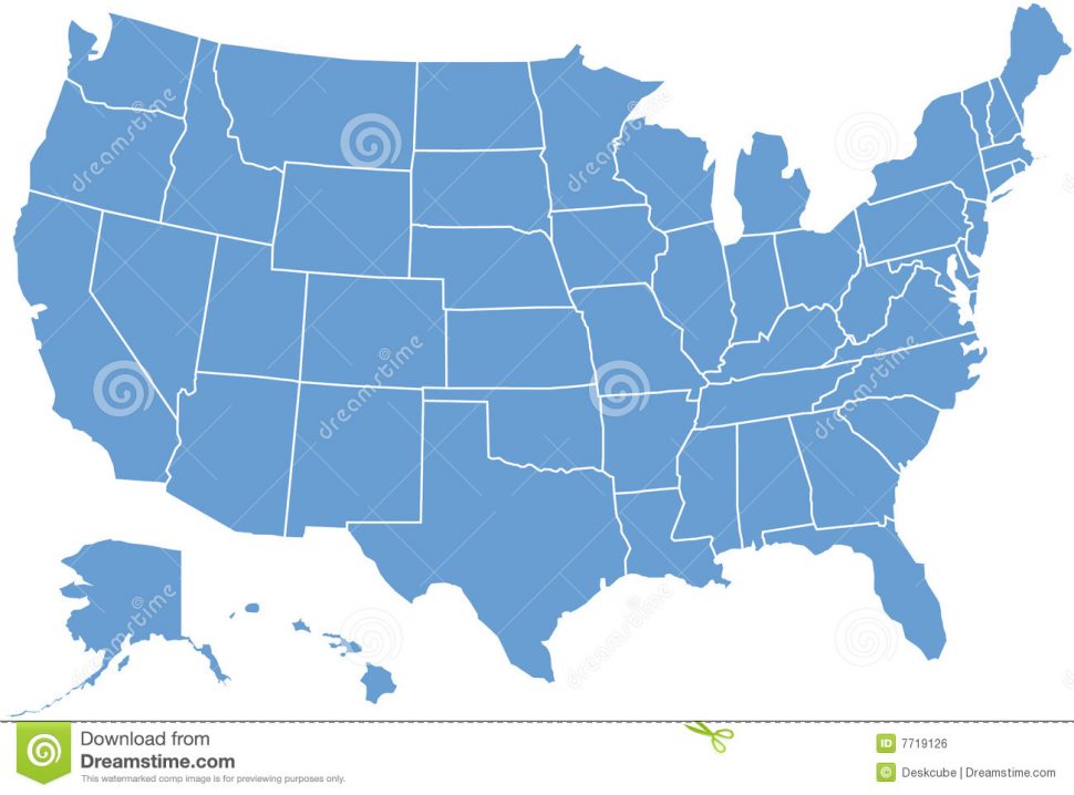 970x718 Printable United States Map Stock Vector Illustration Georgia