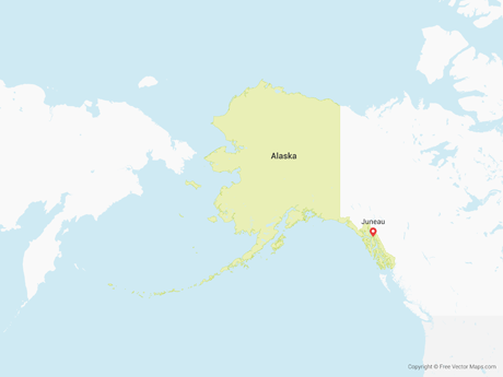 460x345 Vector Map Of Alaska Free Vector Maps