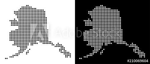 500x213 Vector Rhombus Dot Alaska Map Abstract Territory Maps In Black