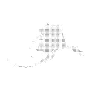 300x300 Alaska Dot Map Vector Outline Gray Background Dotted Map