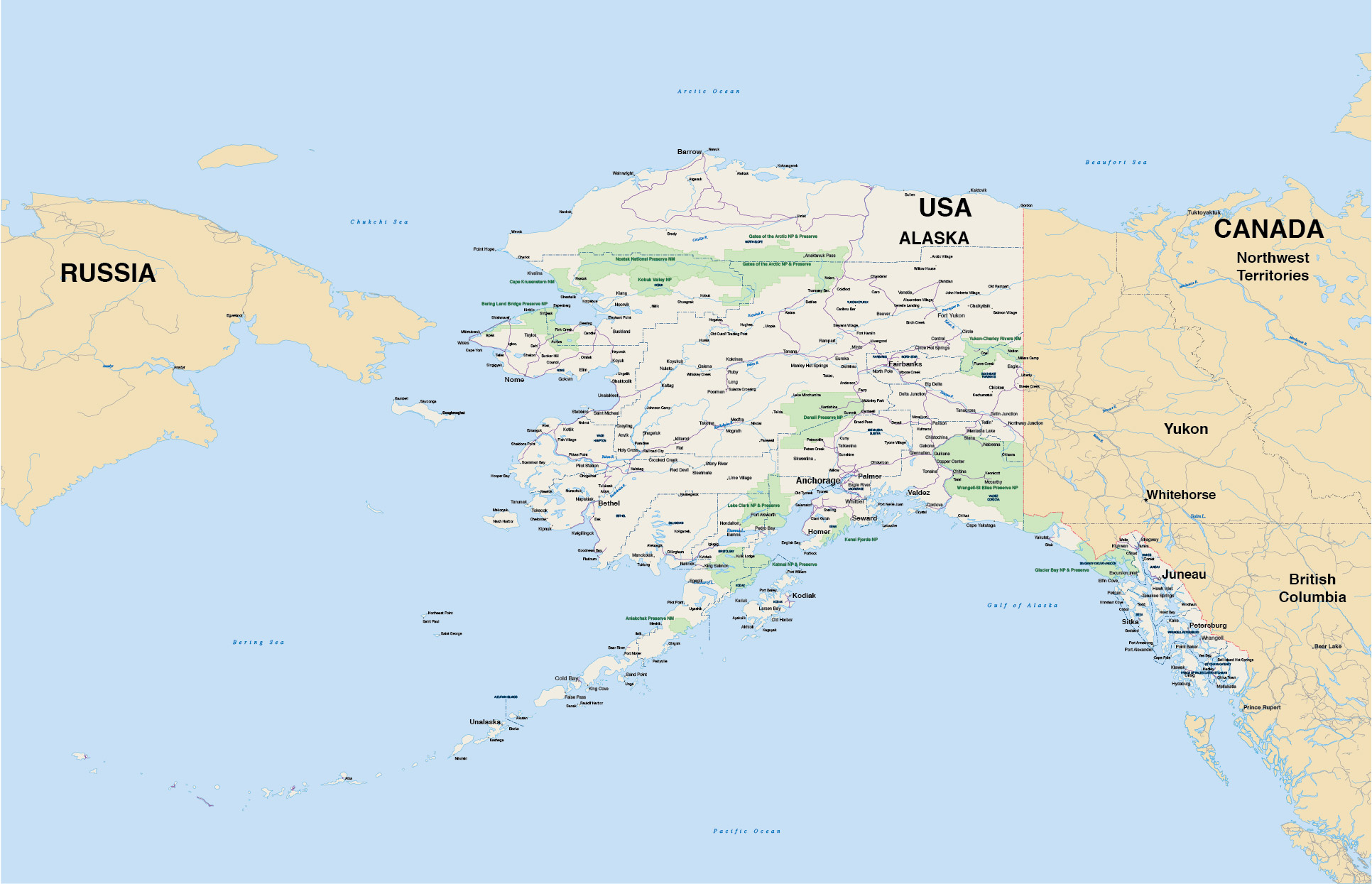 Столица Аляски на карте